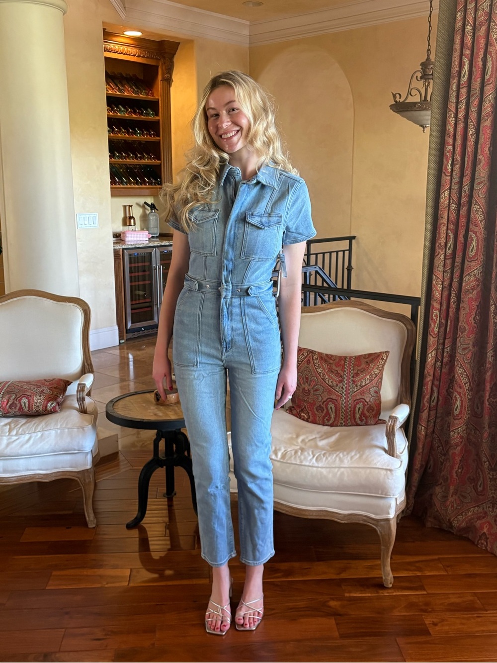 NWT Good American Fit For Success Jumpsuit Blue Size M MSRP $199